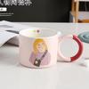 Мультяшная керамическая кружка для девочек и мальчиков, офисная кружка с симпатичной дорогой чашкой для студентов, пара стаканов для воды