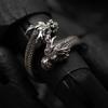 1pc Retro Double Dragon Head Open Ring, Men's Fashion Ring, Punk Party Cool Hip Hop Style Jewelry