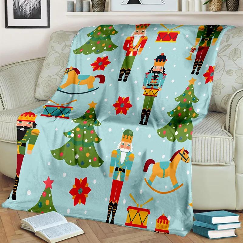 Одеяло с рисунком рождественской елки «Щелкунчик», мягкое одеяло для дома, спальни, кровати, дивана, пикника, путешествия, офиса, детское одеяло