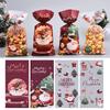 50 шт., рождественские пакеты для конфет с веревкой, целлофановый пакет для печенья, подарочный пакет, рождественский, новогодний декор, подарочный пакет для детей, товары для вечеринок