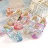 Summer Girls Sandals With Heel Fashion Rhinestone Shiny Glitter Shoes Children Princess Bowtie Pearl Dancing Shoe