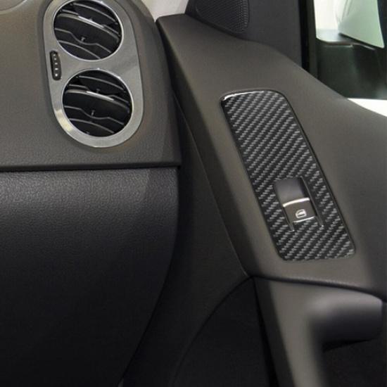 2 шт. Для Volkswagen Tiguan Отделка накладки на панель управления передней двери из углеродного волокна