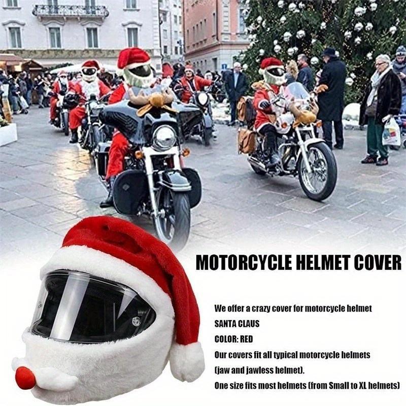 Motorcycle Santa Hat Innovative Bicycle Helmet Protector Outdoor Fun Personalized Funny Christmas
