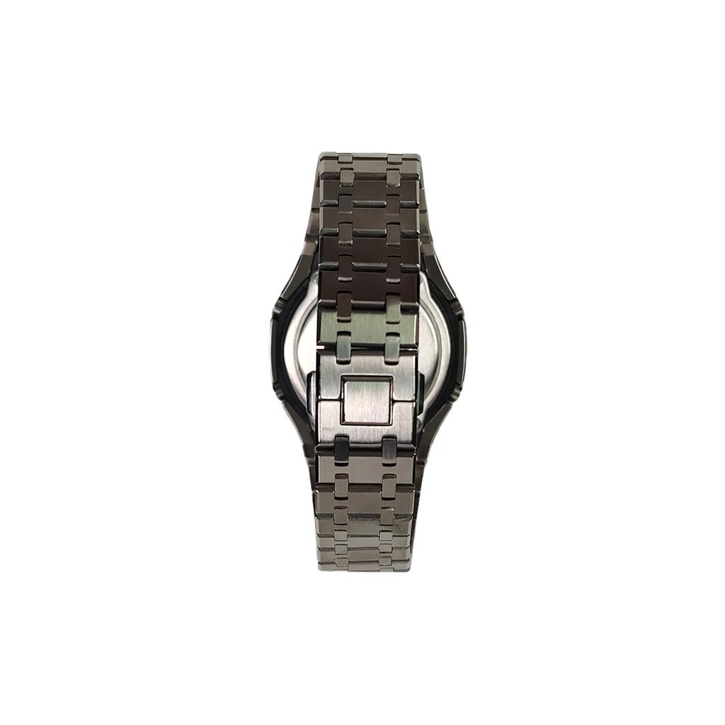 Casio Коллекция Custom GA2100 Кварцевый механизм Ремешок из нержавеющей стали Часы Мужские Часы Черный циферблат GA-2100SKE-7A(Watch3--)