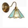 New Retro Copper Tiffany Wall Lamp Simple Reading Light Hanging Villa Bedroom Corridor Living Room Decorative Light Chandeliers