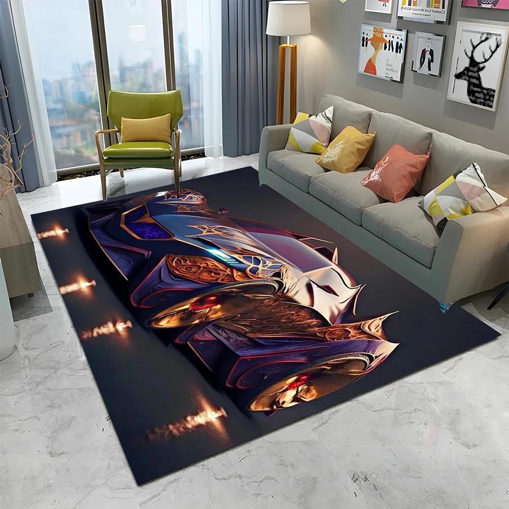 3D Future Sports Car HD Concept Car Cartoon Carpet Rug for Home Living Room Bedroom Sofa Doormat Decor,kids Non-slip Floor Mat