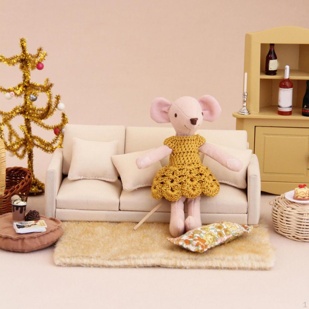 Dollhouse Couch Miniature Sofa 1/12 DIY Pretend Play Toy Mini Furniture