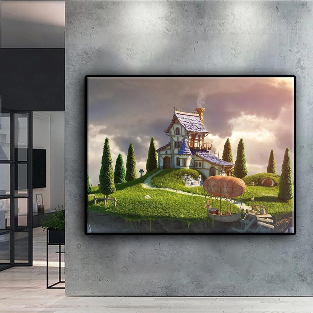 Алмазная картина Лесная хижина Алмазная мозаика Ремесло Алмазная вышивка Картина