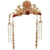 New Chinese Style Hanfu Hair Crown Golden Long Tassel Hairpin Bride Coronet  Hanfu Cosplay