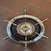 15.24 Cm Limited Edition Royal Navy Engraved Brass Compass with Ship Wheel Design Nautical Navigation Collectible