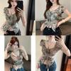 Oversized V Neck Sleeveless T Shirt With Tie Details For Summer Casual Wear