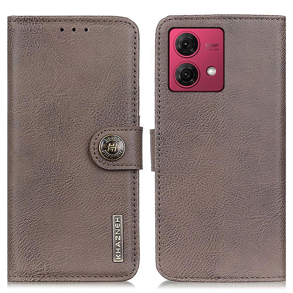 KHAZNEH For Motorola Moto G84 5G Case Cowhide Texture Anti-drop PU Leather Phone Cover