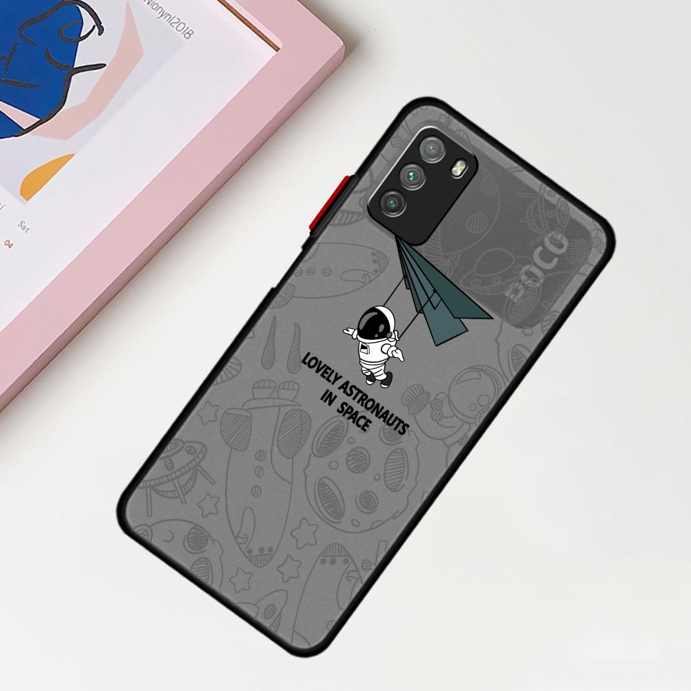 Милый чехол с мультяшным астронавтом для Xiaomi Mi Poco X3 NFC M3 11 10 12 9T 11T 10T Pro Note 10 Lite матовые жесткие чехлы для телефонов
