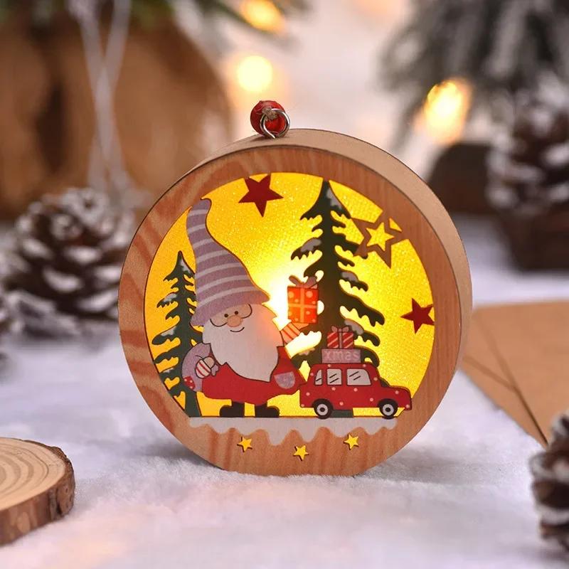 Christmas Decoration LED Illuminated Christmas Tree Hanging Santa Claus Snowman Deer Night Lights Christmas Decoration Hanging