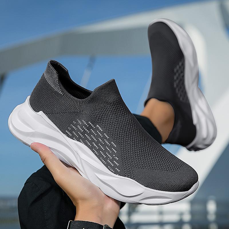 Летние сетчатые ленивые носки с одной педалью большого размера с высоким берцем, повседневная спортивная мужская обувь
