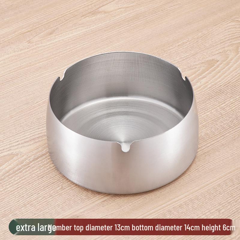 Stainless Steel Windproof Ashtray: Large, Creative Design for Home, Restaurant, and Cafe
