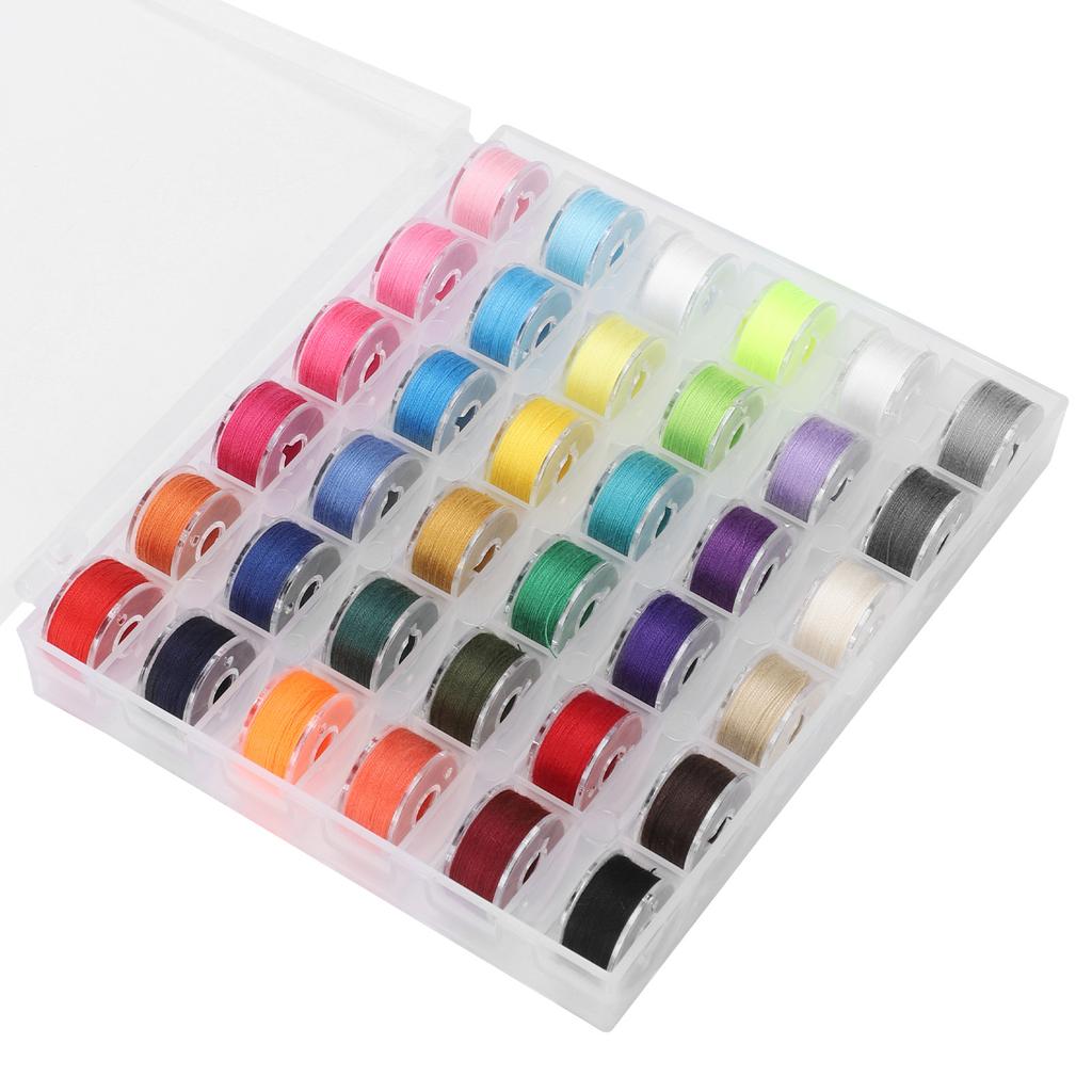 Набор из 36 шпулек с нитками, цветные швейные принадлежности, 36 сеток в коробке