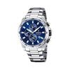 Sport Chronograph Stainless Steel Blue Dial Quartz F20463-2 100M Men's Watch