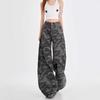 Women's Vintage High Waist Camo Wide-Leg Jeans - Spring Slimming Loose Fit
