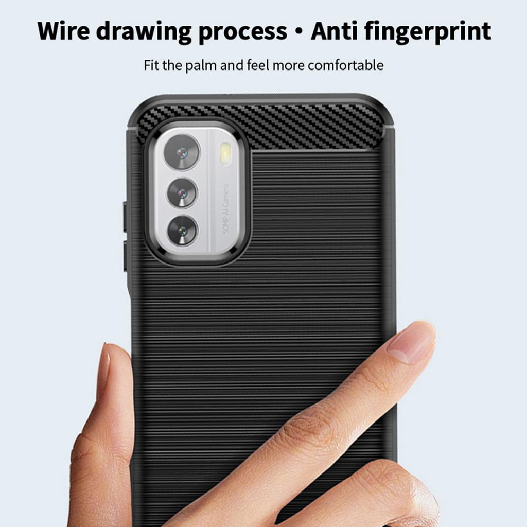 MOFI JK TPU Series-1 Cell Phone Case for Nokia G60 5G,Drop Protection TPU Carbon Fiber Brushed Phone Cover