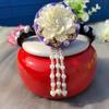 Pearl Hanbok Hairband Flower Stage Dance Hair Hoop Classical Korean Headband  Girls