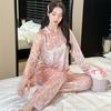 Женская осенне-зимняя пижама большого размера из бархата, теплая, повседневная, удобная, свободная, с длинным рукавом и круглым вырезом, домашняя одежда, комплект