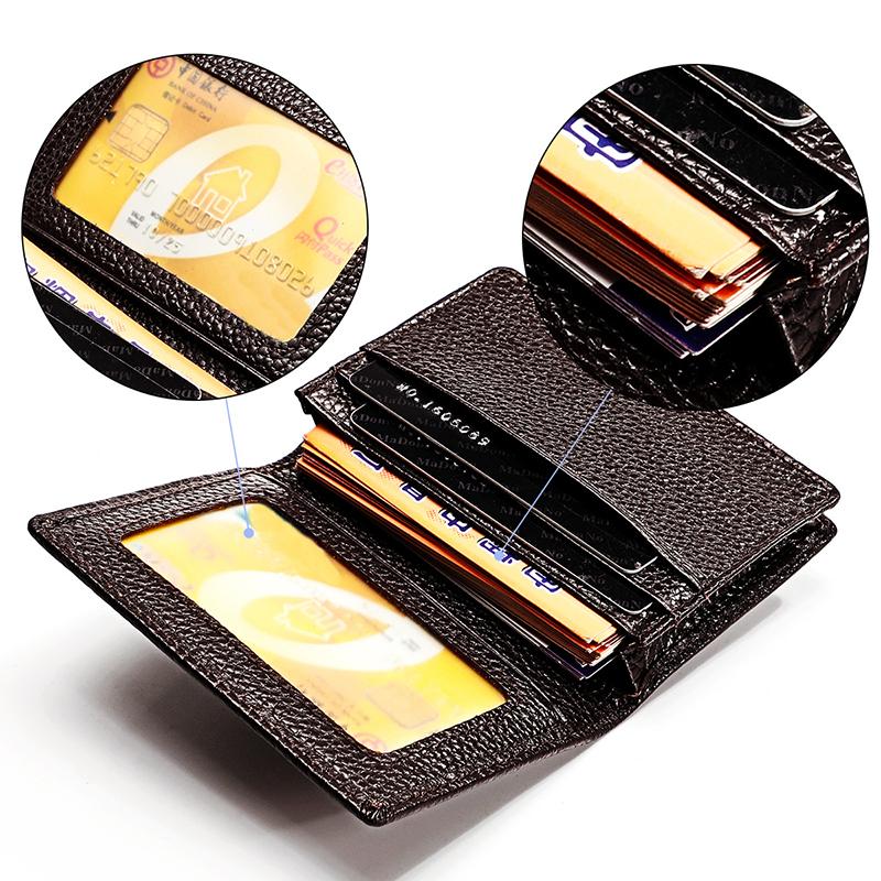 Мужской RFID-кошелек из натуральной кожи, кошелек для кредитных карт, удостоверение личности, держатели для VIP-карт, дорожные аксессуары с узором личи, тонкий кошелек, маленькая минималистичная сумка для карт