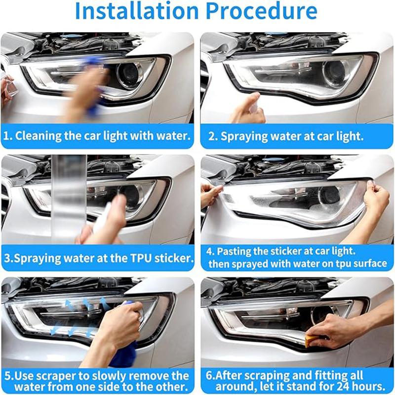 For Corvette C8 Coupe Z06 Self -2024 Car Anti-collision Headlight Mirror Film TPU Transparent Protective Original Stickers