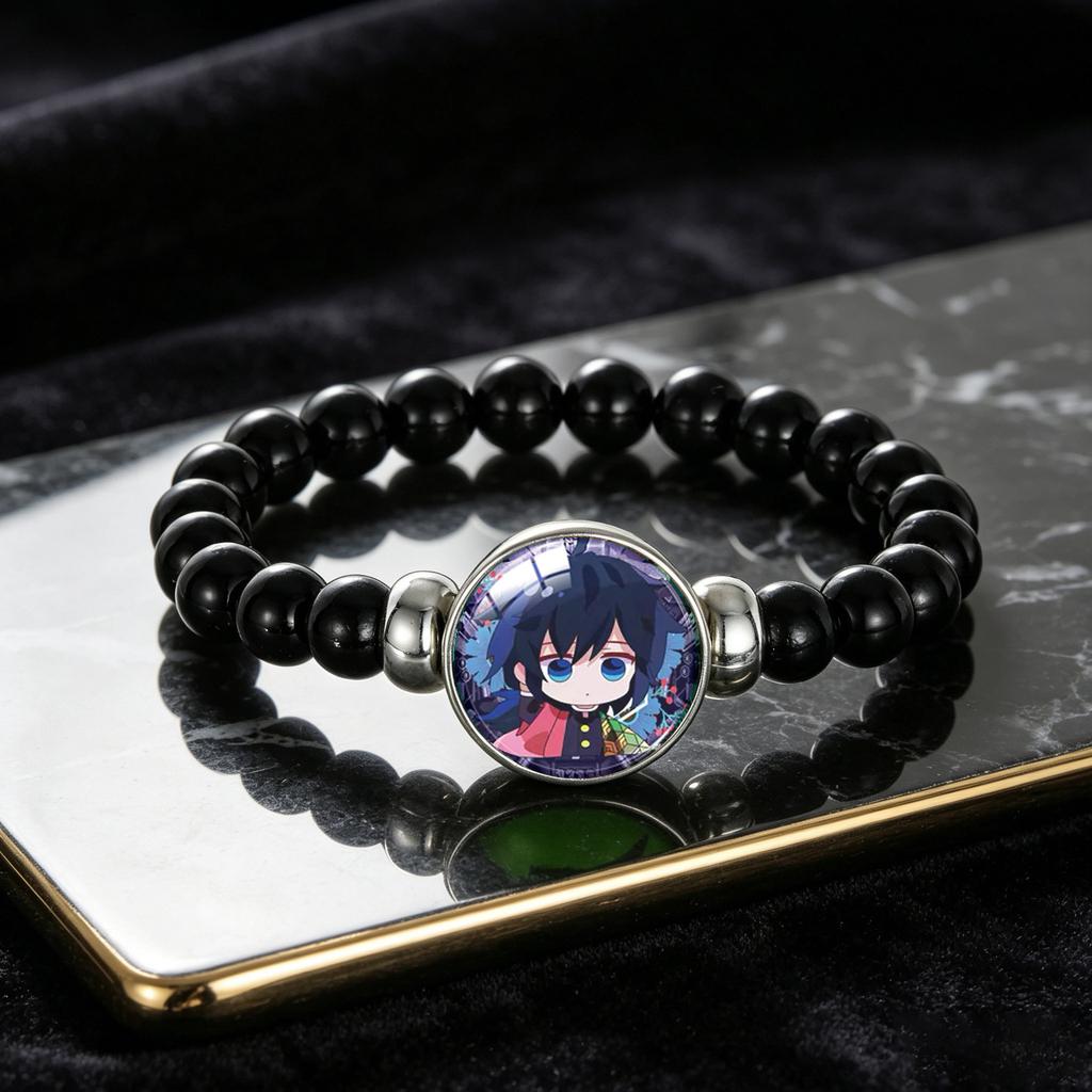 Demon Slayer Anime Bead Bracelet, Time Gem Fan Memorial Wristband Jewelry