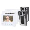 2-Wire Video Intercom 7in 3 Monitors 2 Cameras Fingerprint Password IC Card Night Vision Doorbell