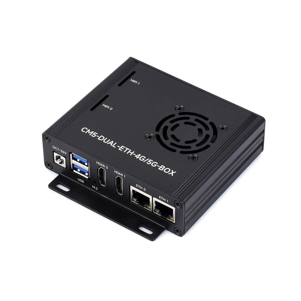 Raspberry Pi CM5 Dual Network Expansion Board with 4G/5G Module Support, Dual 4K Output, and Dual MIPI.