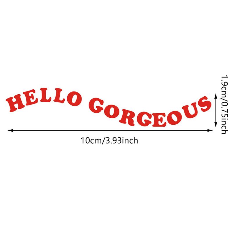 1 шт. наклейка на зеркало автомобиля Hello Gorgeous Text Cute Vinyl Decals Auto Decoration Access Водонепроницаемая наклейка на зеркало автомобиля