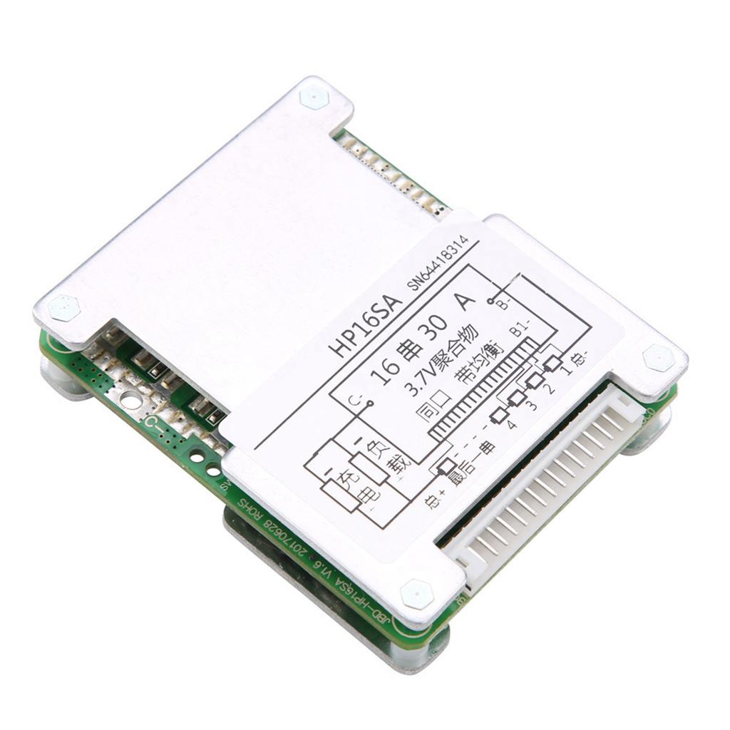 16S 48V60V Lithium Battery Balance Protection Board with Aluminum Heatsink (3.63.7V 30A)