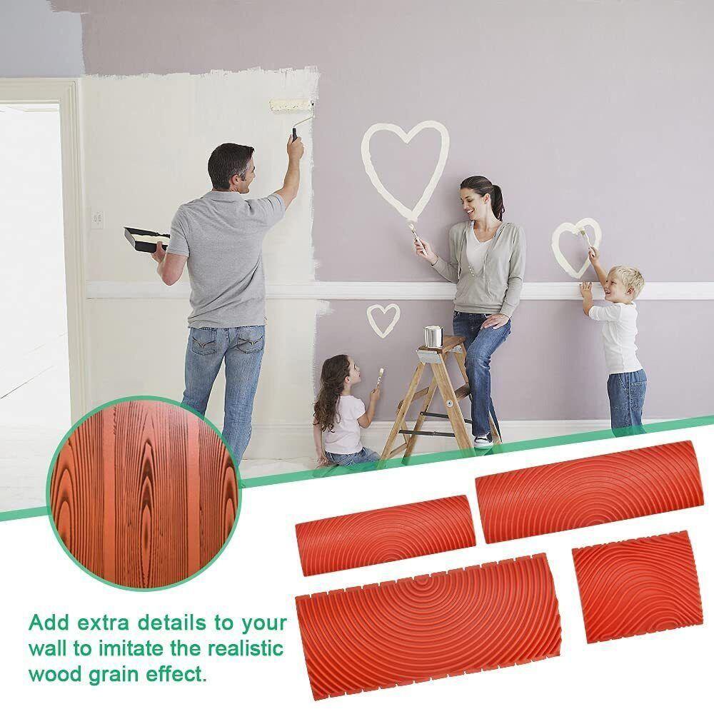 Rubber Imitation Wood Graining DIY Home Decoration Roller Brush Wood Graining Tool Wall Painting