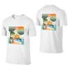 Retro Beach Unisex Reversible Tshirt Loose Lazy Home Comfort Cotton Tee