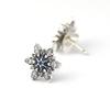 Wedding Earrings Snowflake Clear Stone Stud Earrings Fashion Female Earrings Classical Sterling Silver Jewelry For Woman