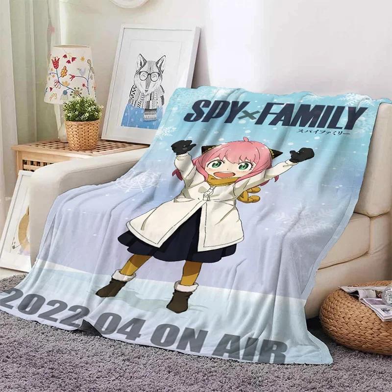 3D Print Anime Spy Family Blanket Soft Sofa Cover Throw Anya Blanket Fleece Tapestry Warm Bed Blankets for Bedroom Couch