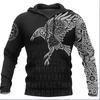 Новое худи с 3D цифровой печатью татуировки викинга, мужская толстовка свободного кроя