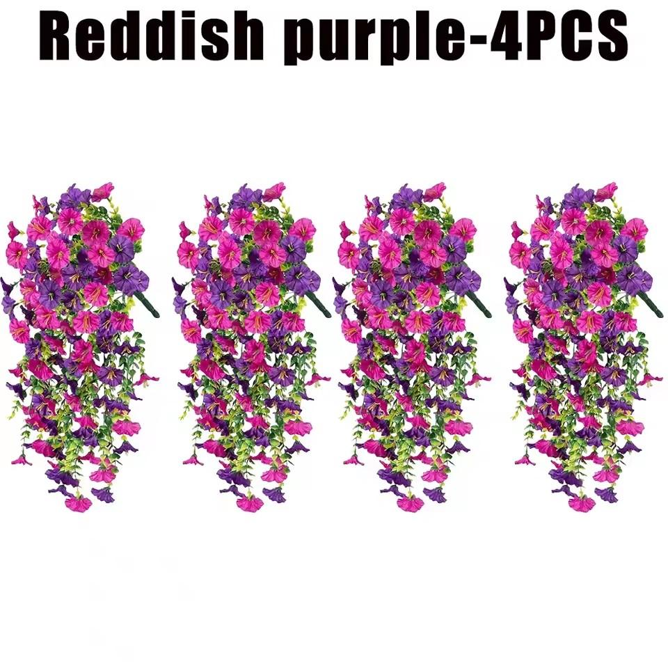 1/10PCS Artificial Morning Glory Hanging Flowers Fake Flower Outdoor Home Garden Wall Hanging Petunias Plants Wedding Decoration