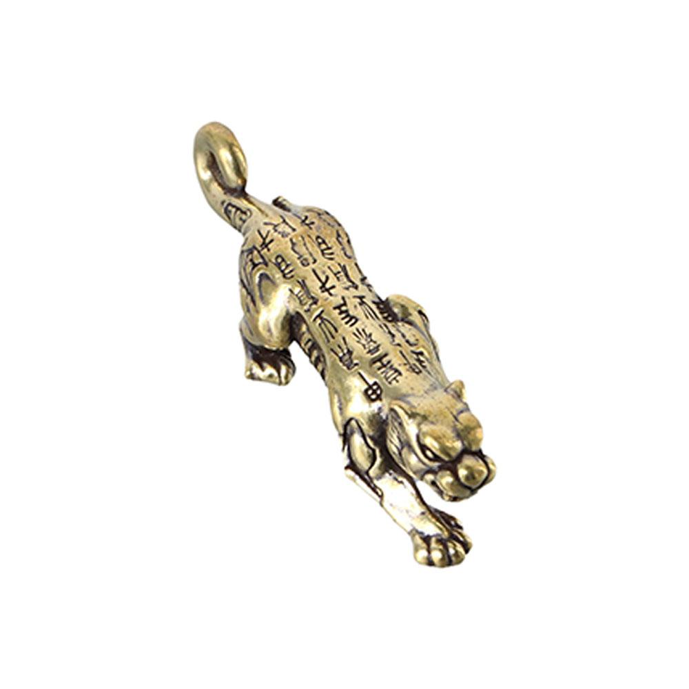 Solid Copper Tigers Keychain Trinket Car Keyrings Animal Figurines Tiger Key Chains DIY Hangings
