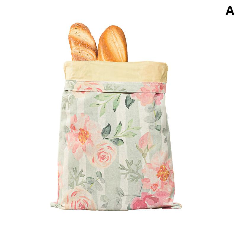 Portable Food Grade Cotton Bread Bags Reusable Homemade Loaf Bag Kitchen Storage Bread Large Washable Storage Bag Food Organizer
