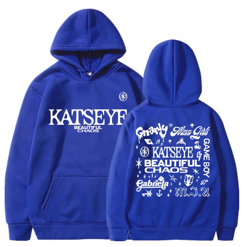 Katseye Beautiful Chaos Худи для тура по альбому Мода Ретро Харадзюку Мужские Женские Спортивная одежда Флис Большого размера Спортивный костюм Уличная одежда