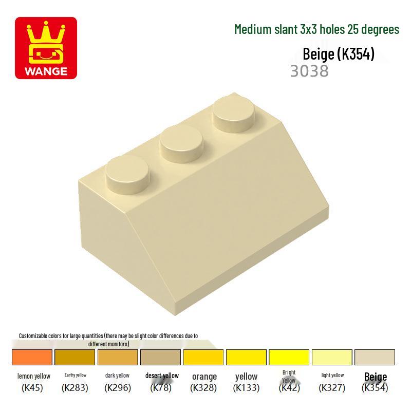 Wange Small Particle Building Blocks: 928192W 3038 4161 Half-slope Boy Assembly Toy Compatible Set