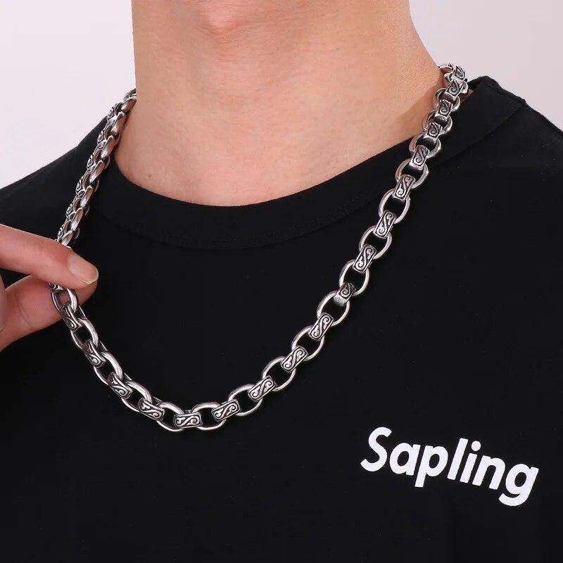 Ожерелье из нержавеющей стали с животным принтом 12 мм для мужчин, очаровательное ожерелье, ювелирные аксессуары