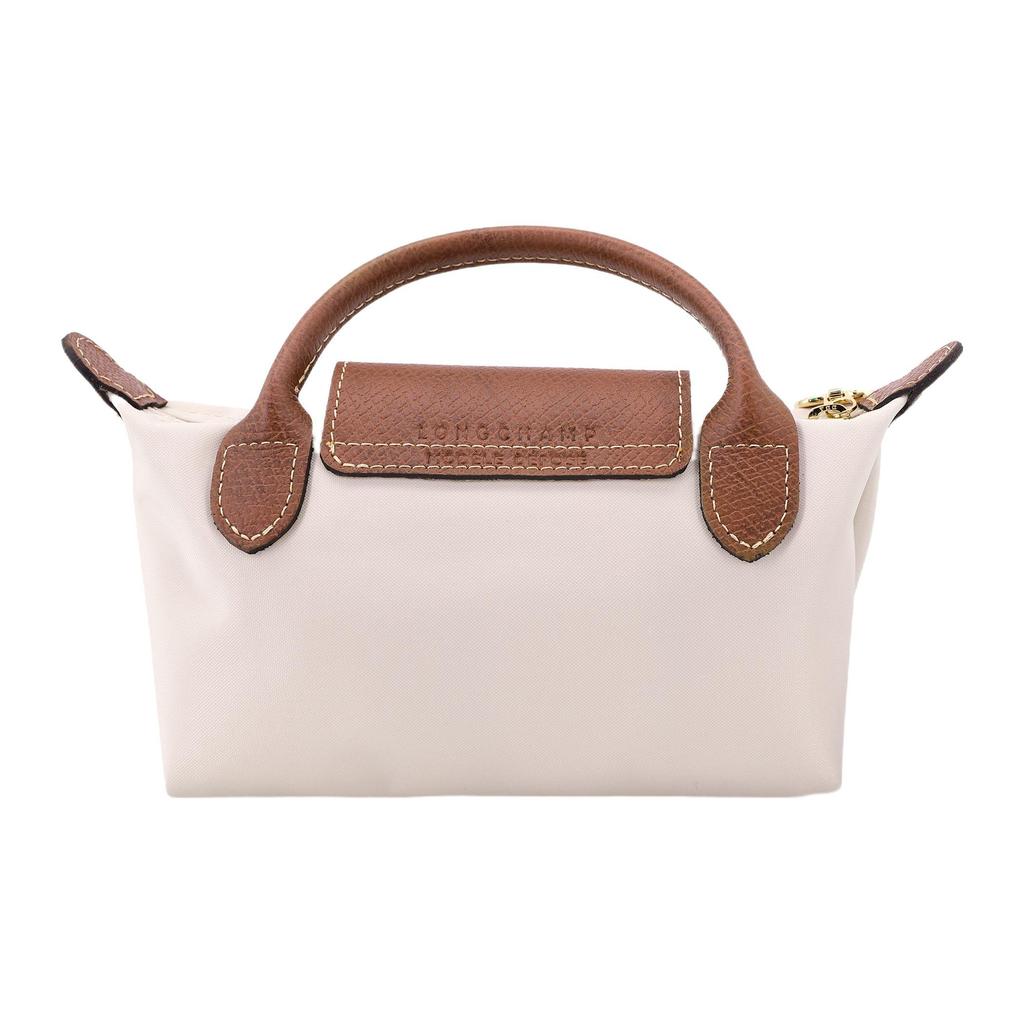 Longchamp Le Pliage 17 Сумка на кнопке и молнии с короткими ручками и кожаной отделкой Женские сумки Бежевый 34175089p71