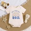 Боди для мальчика из хлопка с принтом «Here Comes The Son» и короткими рукавами. Комбинезон.