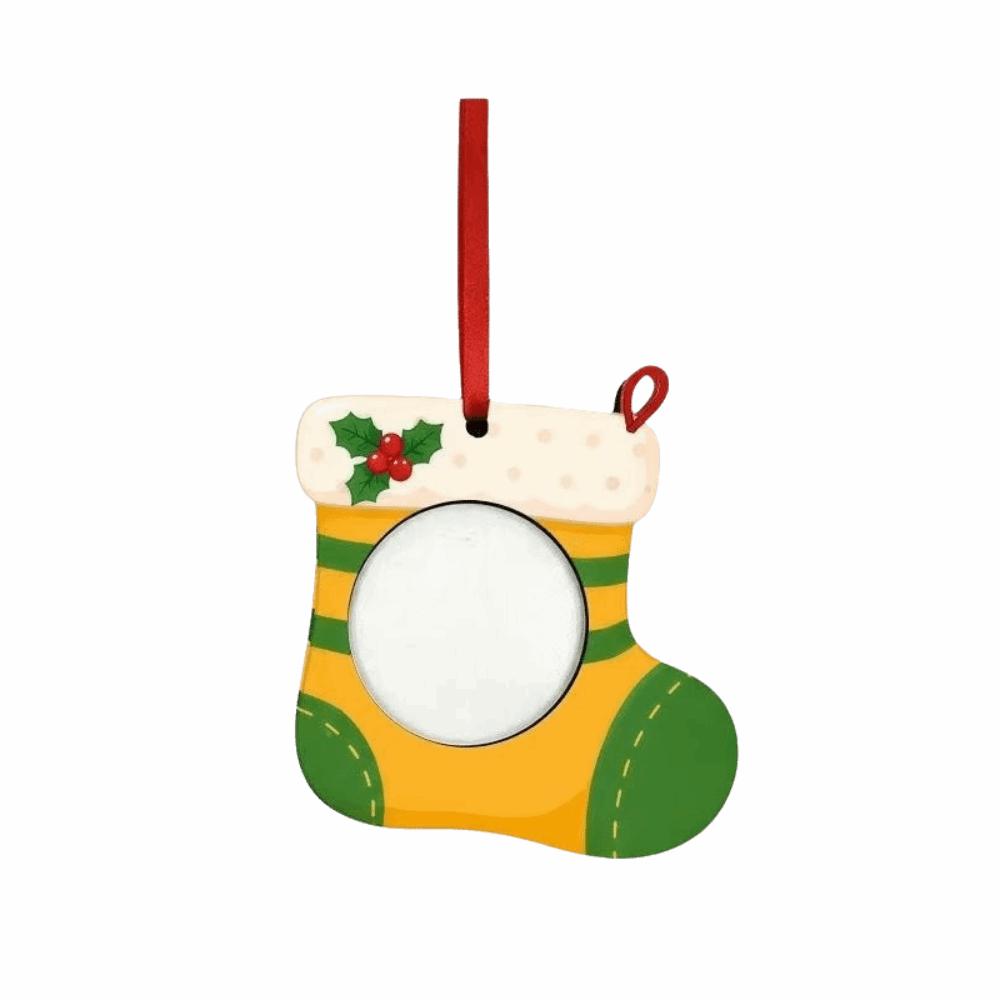 Santa Claus Christmas Photo Frame Wooden Xmas Tree Hanging Decor Party Decora