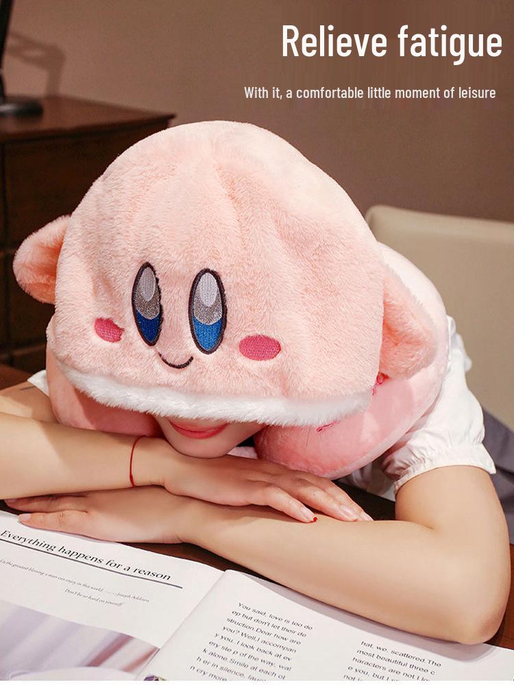 Мультяшная U-образная дорожная подушка для шеи с капюшоном - Подарок для девочек