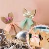 12PCS Cartoon Easter Rabbit Candy Gift Box with Ribbon Bow 3D Bunny Ear Rabbit Cookie Bag Kraft Paper DIY Party Favor Bag