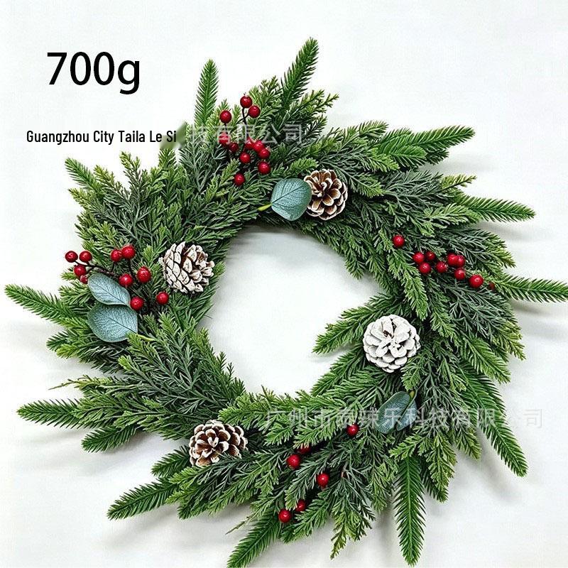 Handmade Christmas Artificial Flower Wreath: Door & Window Decoration Prop